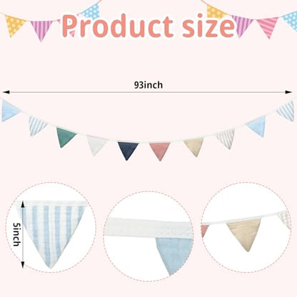 Oudain 2 Pcs Pennant Banner Flags Nursery Garland Triangle, Elegant Color - color: Elegant Color