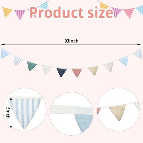 Oudain 2 Pcs Pennant Banner Flags Nursery Garland Triangle, Elegant Color - color: Elegant Color