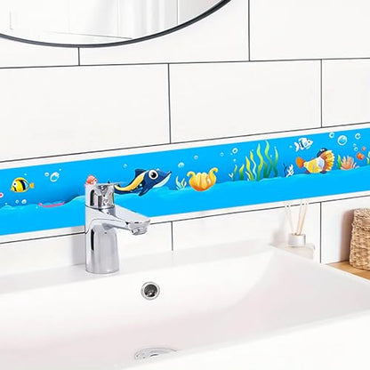 IVN Wallpaper Border Peel and Stick Wall Cartoon Sea Animals 4x196 Inch - color: Cartoon Sea Animals