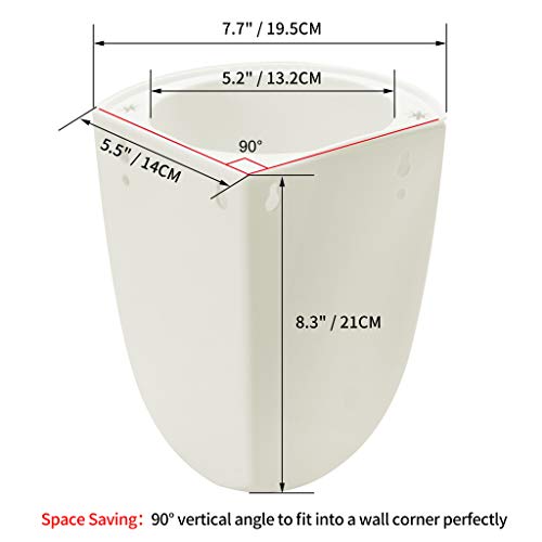 ORIMERC 4 Pack Corner Wall Mounted Hanging Planter Self Watering Triangle Plastic Flower Pot Decorative Modern Plant Vase Container Holder for Succulent Indoor Outdoor Home Office Décor White - size: 4 Pack