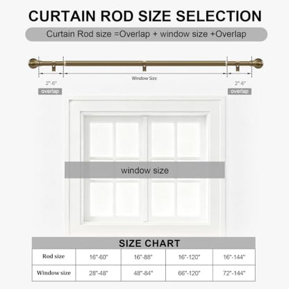 Antique Bronze Curtain Rods 16-144 Inch Heavy Duty 1 Inch Diameter - color: Bronze, size: 16"-144"|1 Pack