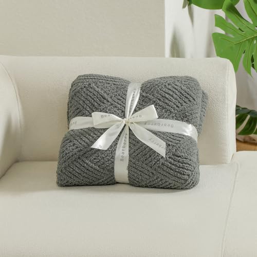 Premium Minky Throw Blanket, Soft Plush Lightweight Cozy Touch - color: Argyle Knit Grey, size: Kids(40″x50″)