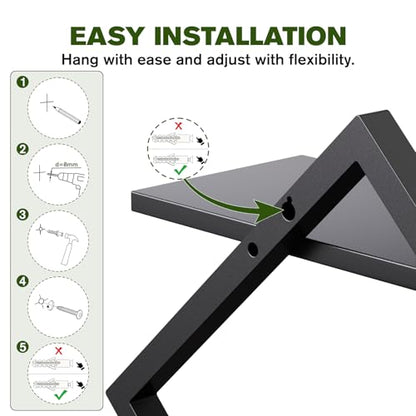 Set of 3 Wall Plant Holder, Black - color: Black-3pack