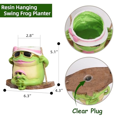 Saysmile Unique Resin Plant Hangers Outdoor Gift Ideas for Mother - color: Frog-green