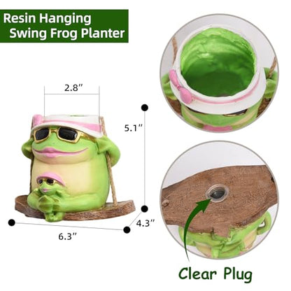 Saysmile Unique Resin Plant Hangers Outdoor Gift Ideas for Mother - color: Frog-green