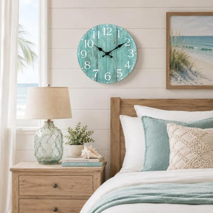 8 Inch Wall Clock, Silent Battery Operated Analog Clock, Teal - color: C-teal, size: 8"