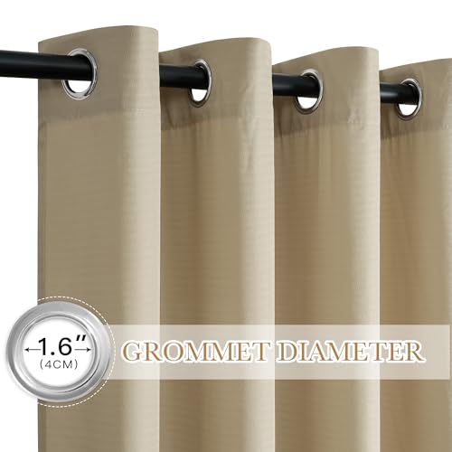 NICETOWN Semi Sheer Curtains 84 Inch Length 2 Panels for Living Room - color: Khaki, size: 52"W x 84"L (Pack of 2)