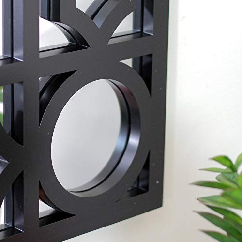 Northlight 29.5" Black Framed Geometric Style Rectangular Wall Mirror