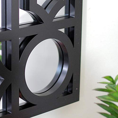 Northlight 29.5" Black Framed Geometric Style Rectangular Wall Mirror