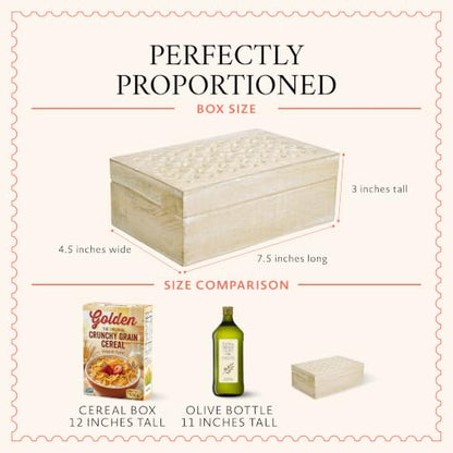 Mela Artisans Trellis Mango Wood Storage Box - Whitewash, 7.5x4.5 in - color: Whitewash, size: Medium