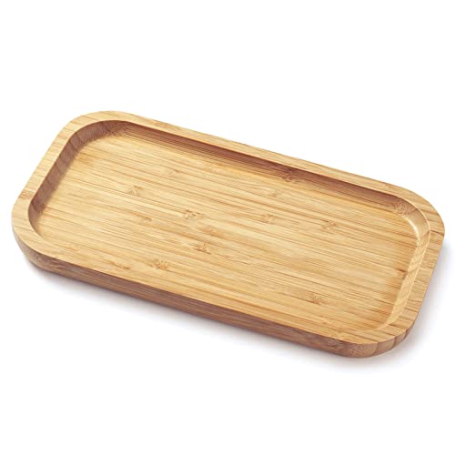 Bamboo Vanity Tray, Bathroom Counter Tray, Toilet Tank Top Tray for Organizing and Decor Display, 9.8 x 5.5 x 0.8 inch - size: 9.8" x 5.5" x 0.8"