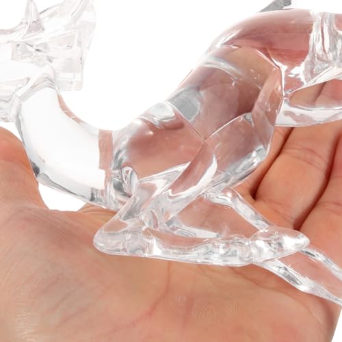 HOMSFOU 2Pcs Christmas Reindeer Decor Plastic Figurines 6.29X4.72X1.57In Tabletop Deer Ornaments for Holiday Party Home Office Window Display - size: 18.50X12.00X4.00CM