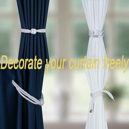 BEL AVENIR Magnetic Curtain Tiebacks, Boho Farmhouse Curtain Tie Backs - color: White