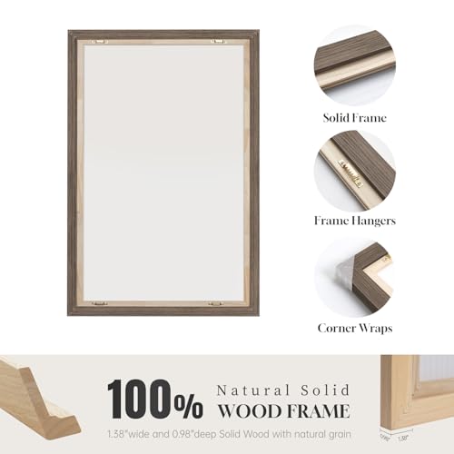 Large Framed Beige and Brown Neutral Abstract Wall Art, Set of 3, 20x30 In - color: Earthy, size: 20" W x 30" H x 3pcs