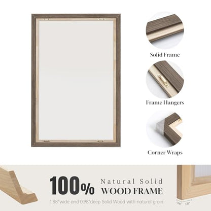 Large Framed Beige and Brown Neutral Abstract Wall Art, Set of 3, 20x30 In - color: Earthy, size: 20" W x 30" H x 3pcs
