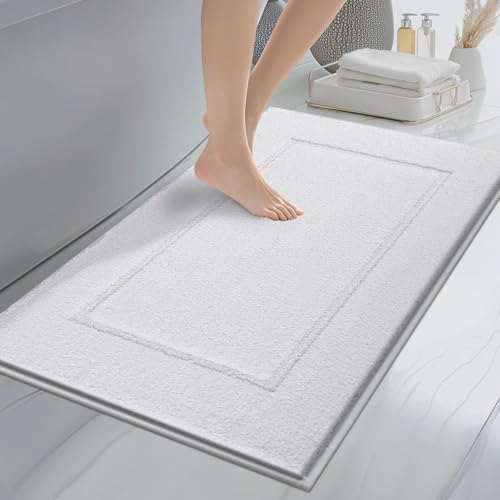 anllugs Bathroom Rugs, 24" x 36" Soft Bath Rugs, White - color: White, size: 24" X 36"