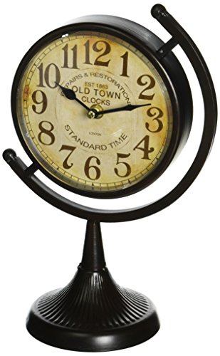 Deco 79 Metal Clock with Tilted Stand, Set of 4 12"H, 8"W, Black - color: Black, size: 12 by 8"