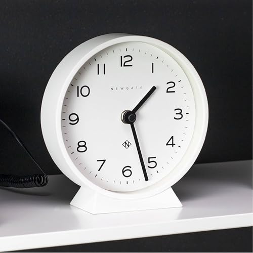 NEWGATE® M Mantel 에코 책상 시계 | 모던 라운드 디자인 | 화이트 - color: 화이트.