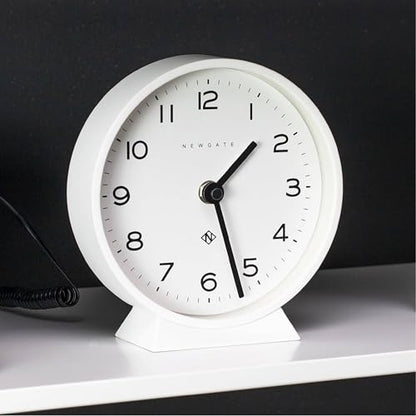 NEWGATE® M Mantel 에코 책상 시계 | 모던 라운드 디자인 | 화이트 - color: 화이트.