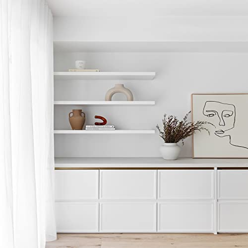 QEEIG Extra Long Floating Shelves for Wall (White, Set of 2, 47.2") - color: C. White, size: 47.2"