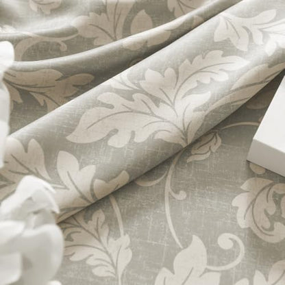 jinchan Grey Floral Curtains 84 Inch Room Darkening Grommet 2 Panels - color: Grey, size: 50"W x 84"L (Pack of 2)