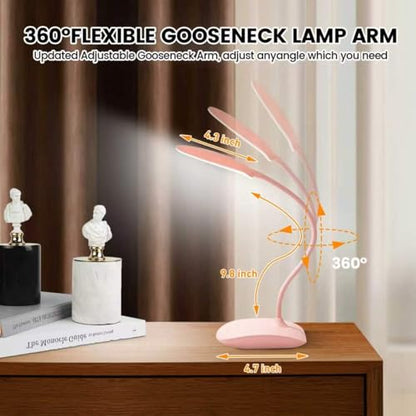 Portable Battery Powered Desk Lamp Small Rechargeable LED Table Light - color: Pink(2PACK)