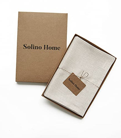 Solino Home 100% 순수 리넨 냅킨 내추럴, 아테나 50.8 x 50.8cm(20 x 20인치), 4개 세트 - color: 01: 라이트 내추럴, size: 20" x 20" (Set of 4)