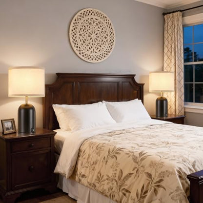 GyroVu Touch Control Table Lamps Set of 2, Black Bedside Lamps for Bedroom - color: Gold & Black