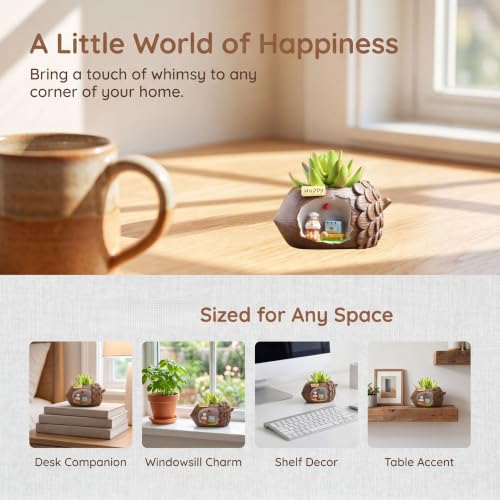 Cloud-Shaped Small Succulent Planters, 3.4''Dog Cute Plant Pots with Drainage Holes Funny Mini Resin Flower Pots for Indoor Outdoor Home Office Gifts (Pinecone) - style: Pinecone