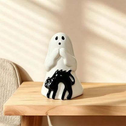 Halloween Ghost Figurine Cute Cat Spooky Resin Statue 1 PCS - color: Styl 21
