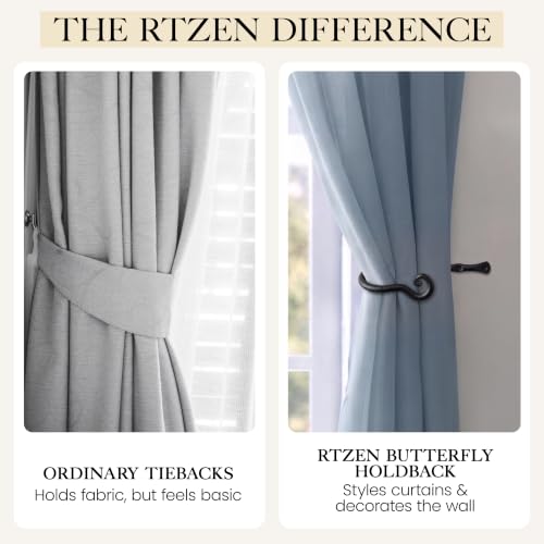 RTZEN Metal Curtain Tiebacks, Drapery Holders for Wall, 2 Pcs - size: Medium, style: Classic