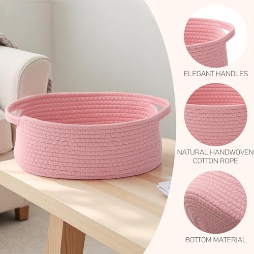 JMvicyroam Small Woven Basket, Empty Gift Basket, Pink/1 Pack - color: Pink, size: 1 Pack