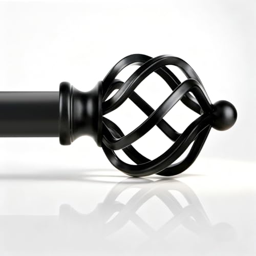 1" Farmhouse Heavy Duty Curtain Rods for Windows,Adjust 72-150",Black - color: Matte Black, size: 72-150 Inch & 1 Pack