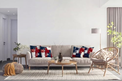 Throw Pillow Covers, Red White Blue Abstract, 18x18 - color: Red White and Blue, size: 18" x 18" (Pack of 4)