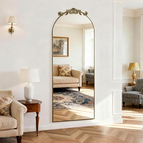 MISSDAY Vintage Full Length Mirror 65"x24" Baroque Arched Mirror, Bronze