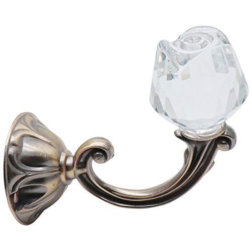 Xiaoyztan 2Pcs Bronze Crystal Rose Curtain Tiebacks Wall Hooks - color: Bronze