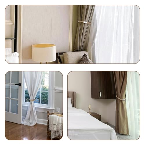 NICEEC 2 Pack Natural Jute Rope Curtain Tiebacks Elegant Boho Style Magnetic Drape Tie Backs Soft Hand-Woven Rope Curtain Holdbacks for Home & Office Drapery (Double Rope-Jute) - color: Double Rope-jute, size: 2 Pack
