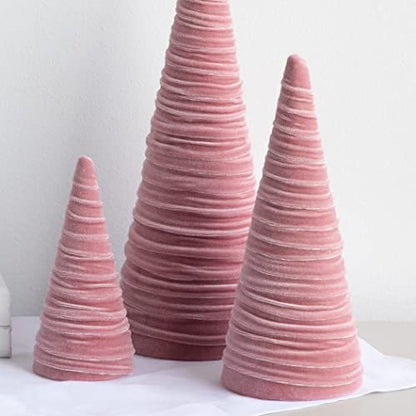 Your Heart's Content Blush Velvet Trees Set of 3 (Blush) - color: Blush