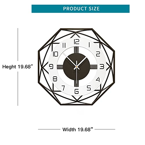 Large Wall Clocks for Living Room Decor Modern Analog Wall Clock - size: 20 inch