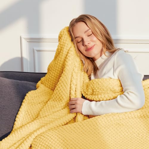 Whale Flotilla Extra Large Soft Fleece Throw Blanket for Couch - color: Yellow, size: Throw(50x70 In)
