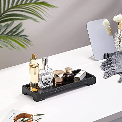 Luxspire Marble Tray for Soap Dispenser Perfume Jewelry, S, Ink Black - color: A - Ink, style: Small