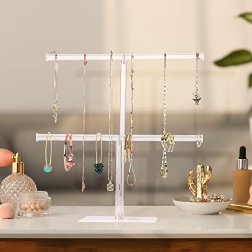Acrylic Jewelry Stand, 2-Tier Necklace Holder, Jewelry Display Holder