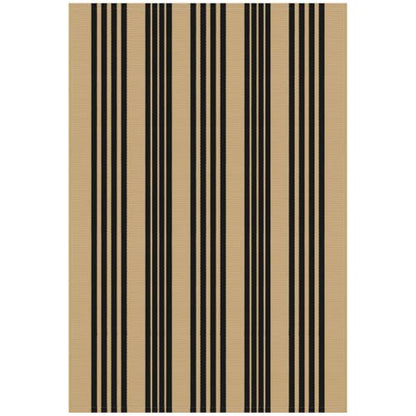 KILOCOCO Striped Rug 3x5 ft Washable Woven Front Door Rug, Brown and Black - color: Brown and Black Stripe, size: 3' x 5' (Rectangular)