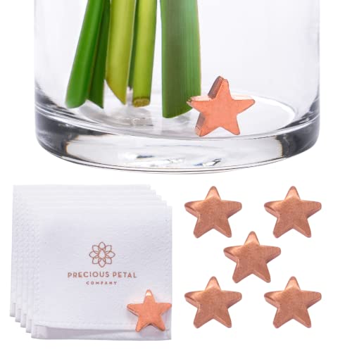 Flower Food Alternative for Fresh Cut Flowers. Copper Charm Keeps Flower Water Clean and Clear. Just Place it in the Vase, Reusable Star 5 - color: Star, size: Pack of 5