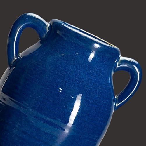 Sunddo Blue Ceramic Vase for Pampas Grass, 8 Inch - color: Blue, size: 8 Inch