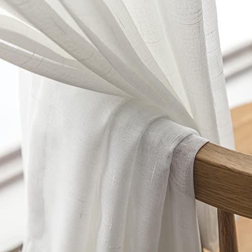 Off White Sheer 80 Inch Curtains & Drapes Long Pinch Pleat Thin Transparent - color: Off White, size: 54"W x 80"L (Pack of 2)