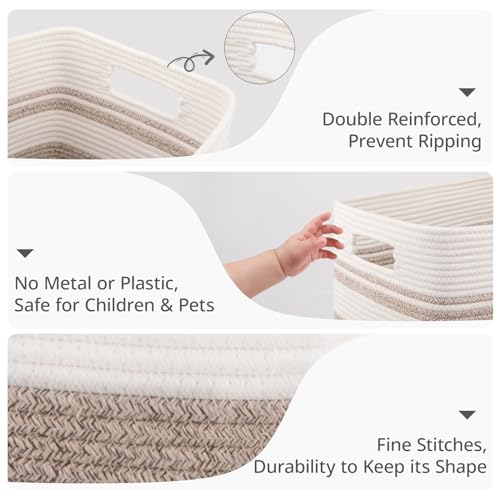 OIAHOMY Laundry Hamper Laundry Basket Cotton Rope Storage Baskets Yellow - color: Gradient Yellow