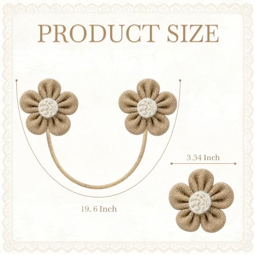 VIS'V Curtain Tiebacks, Twisted Boho Curtain Holdbacks, Khaki, 2 Pcs - color: Khaki