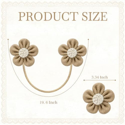 VIS'V Curtain Tiebacks, Twisted Boho Curtain Holdbacks, Khaki, 2 Pcs - color: Khaki