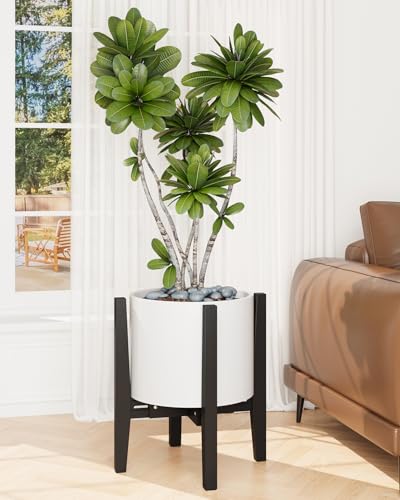 iDavosic.ly Adjustable Bamboo Plant Pot Stand, Fits 8-12 In Planter, Black - color: Bamboo Black, size: 1 Pack
